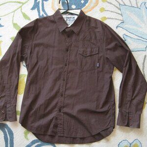 Billabong men's brown button down "western" shirt long sleeve